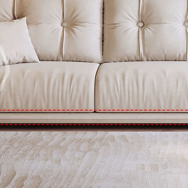 Skandinavisches Sofa weiße Kissen Kunstleder Wohnzimmer Kissen Top Arm