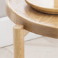 Tavolo da parte superiore del vassoio rotondo scandinavo Tavolino in legno 3 gambe con scaffale