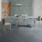 Blue Rectangle Sintered Stone Dining Table for 4/6 with Glass Base Dining Set for Restaurant Clearhalo 'Dining Room Sets' 'Dining Tables & Seating' 'dining_room_set' 'furn' 'furn_dining_room_set' 'Furniture' 'furniture_dining_room_set' 'Kitchen & Dining Furniture' 'kitchen&dining_furn' 'kitchen' 1200x1200_e955d902-422e-4b8a-bba5-fb8513e26d2d