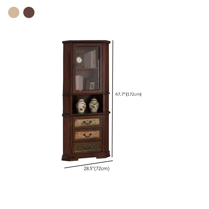 Mid-Century Modern Cabinet with Drawers and Doors in Distressed Wood Clearhalo 'Cabinets & Chests' 'cabinets_chests' 'furn' 'furn_cabinets_chests' 'Furniture' 'Living Room Furniture' 1200x1200_e956641d-2ba7-49cd-88a3-dbbe1a03fb97