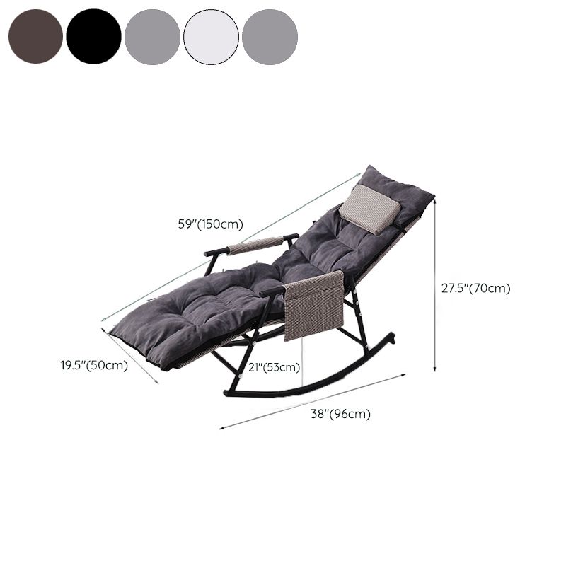 Chaise à bascule en coton moderne allongé avec oreiller pour le salon