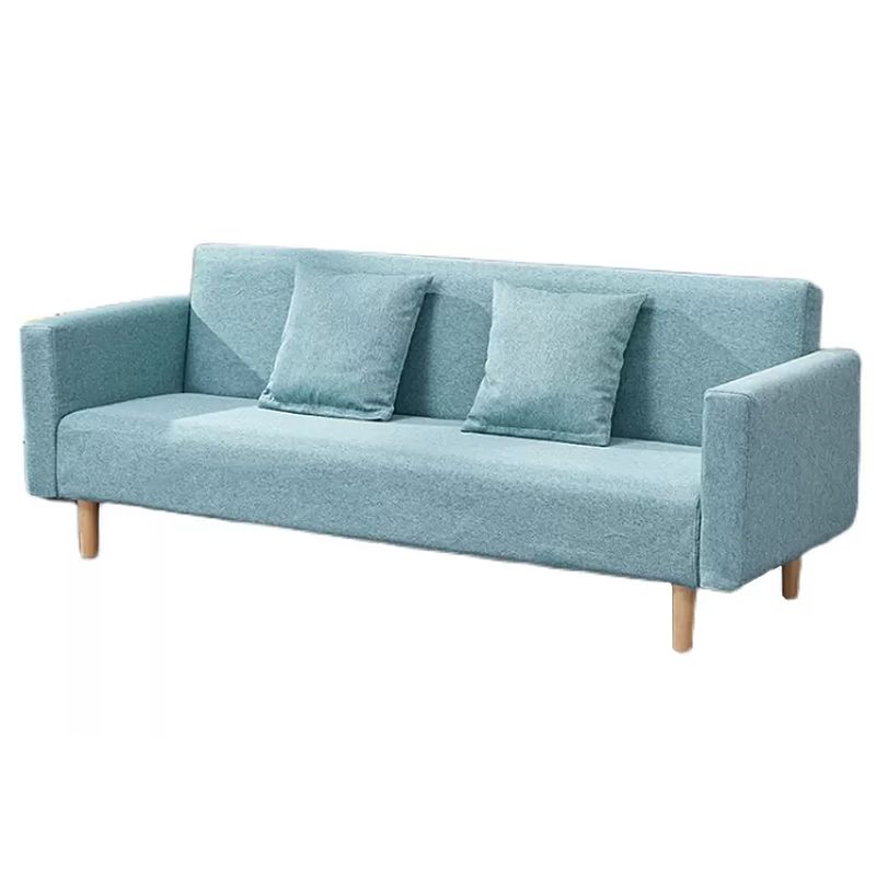 Cotton Blend Loose Back Square Arm Slipcovered Convertible Sofa Bed for Apartment Clearhalo 'furn' 'furn_sofas' 'Furniture' 'Living Room Furniture' 'Sofa' 'sofas' 1200x1200_e959a002-c6bd-4c37-b359-7475116c0465
