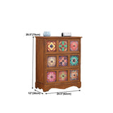 Traditional Brown Storage Chest Vertical Lingerie Chest with Drawers