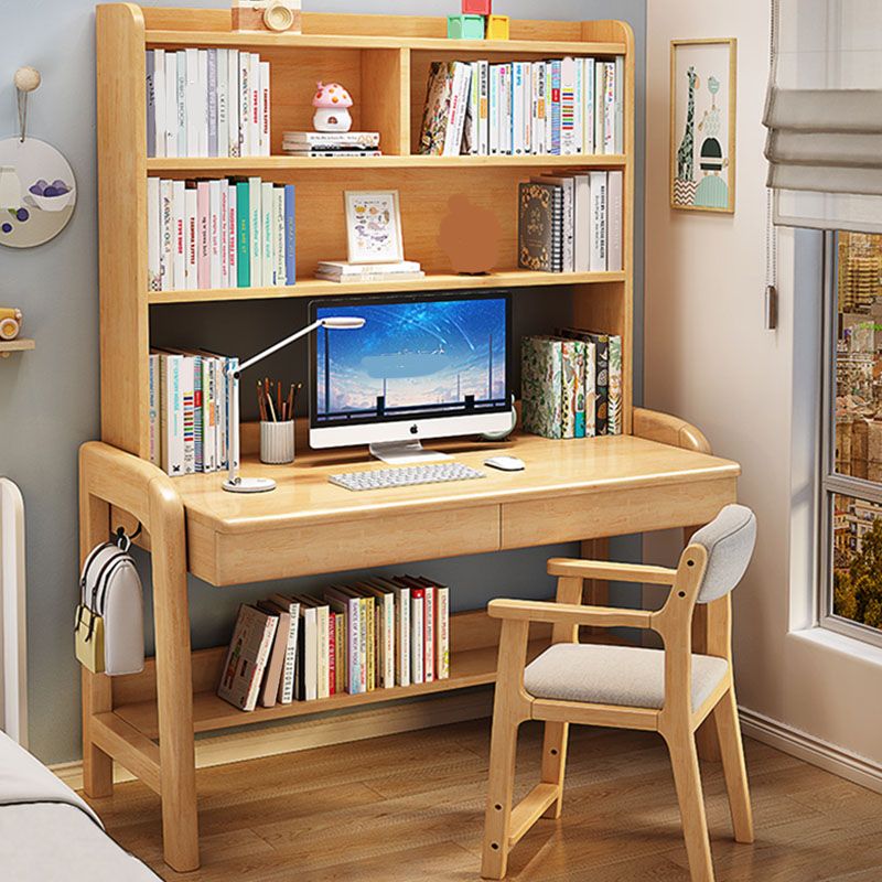 Modern Adjustable Height Writing Desk Solid Wood Home Office Desk Clearhalo 'furn' 'furn_office_desk' 'Furniture' 'Office Desks' 'Office Furniture' 'office_desk' 1200x1200_e95a7cad-15fb-4ca6-a1cd-9e026e74c3c1