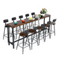 1/6/11 Pieces Industrial Rectangular Pub Table Set Solid Wood Counter Table Set Clearhalo 'Bar Furniture' 'furn' 'furn_home_bar_bar_sets' 'Furniture' 'Home Bars & Bar Sets' 'home_bar_bar_sets' 'Kitchen & Dining Furniture' 1200x1200_e95c11ee-3e77-4530-a190-d78fd5f55f47