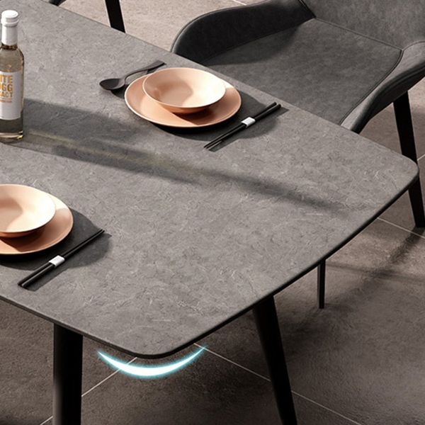 Metal Contemporary Rectangular Dining Table Sintered Stone Table for Kitchen and Dining Room Clearhalo ' dining_table' 'Dining Tables & Seating' 'Dining Tables' 'furn' 'furn_dining_table' 'Furniture' 'furniture_dining_table' 'Kitchen & Dining Furniture' 'kitchen&dining_furn' 'kitchen' 'kitchen_dining_table' 1200x1200_e95c63ed-9d98-4e49-beb0-68097f91617c