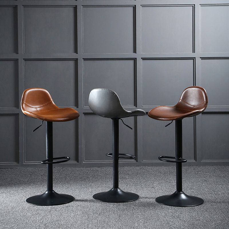 Scandinavian Adjustable Height Bar Stool Faux Leather Footrest Bar Stool Clearhalo 'Bar Furniture' 'Bar Stools' 'bar_stools' 'furn' 'furn_bar_stools' 'Furniture' 'Kitchen & Dining Furniture' 1200x1200_e95ec43f-b38c-4283-b048-b4fcd4daefe5