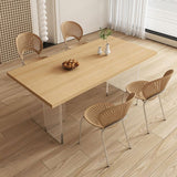 Contemporary Solid Wood Furniture 1/4/5 Pcs Dining Room Table Set in Natural
