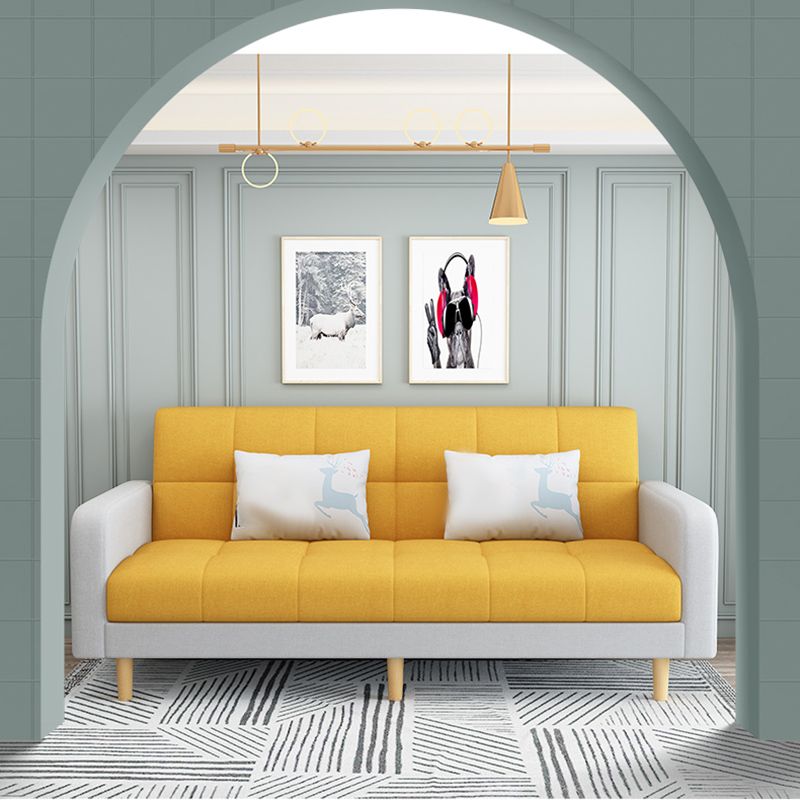 Convertible Linen Modern Sofa 27"W Sofa Square Arm with Storage Clearhalo 'furn' 'furn_sofas' 'Furniture' 'furniture_sofas' 'kitchen' 'kitchen_sofas' 'Living Room Furniture' 'Sofa' 'sofas' 1200x1200_e95f85a4-9e83-466b-9b14-4278db92ba3e