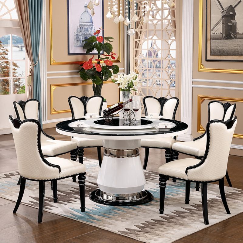 Victorian Style Round Dining Table Metal Pedestal Base Table for Dining Room Clearhalo ' dining_table' 'Dining Tables & Seating' 'Dining Tables' 'furn' 'furn_dining_table' 'Furniture' 'furniture_dining_table' 'Kitchen & Dining Furniture' 'kitchen&dining_furn' 'kitchen' 'kitchen_dining_table' 1200x1200_e95fca4d-e421-4cde-9615-847230443853