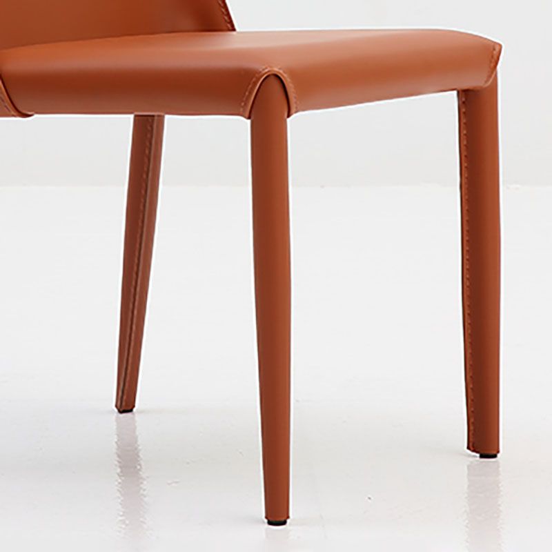 Contemporary Armless Leather Dining Chair Metal Dining Room Chairs Clearhalo ' kitchen&dining_furn' 'Dining Chairs' 'Dining Tables & Seating' 'dining_chair' 'furn' 'furn_dining_chair' 'Furniture' 'furniture_dining_chair' 'Kitchen & Dining Furniture' 'kitchen' 1200x1200_e9601c69-c96f-4d2e-b5f4-58e434fe1950