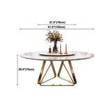 丸いダイニングテーブルセット1/4/5/7/9 PCS布張りの椅子付き大理石のダイニングテーブル