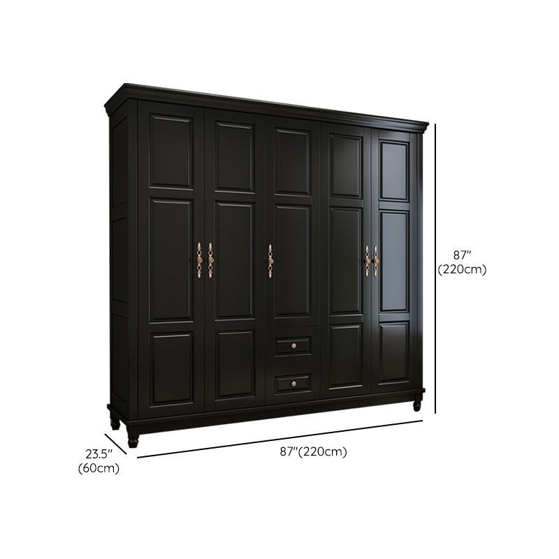 Rubberwood Cabinet with Drawers French Country Wardrobe for Home Clearhalo 'Armoires & Wardrobes' 'armoires_wardrobes' 'Bedroom Furniture' 'furn' 'furn_armoires_wardrobes' 'Furniture' 1200x1200_e961668d-0b02-4417-b80c-04ac541f5c90