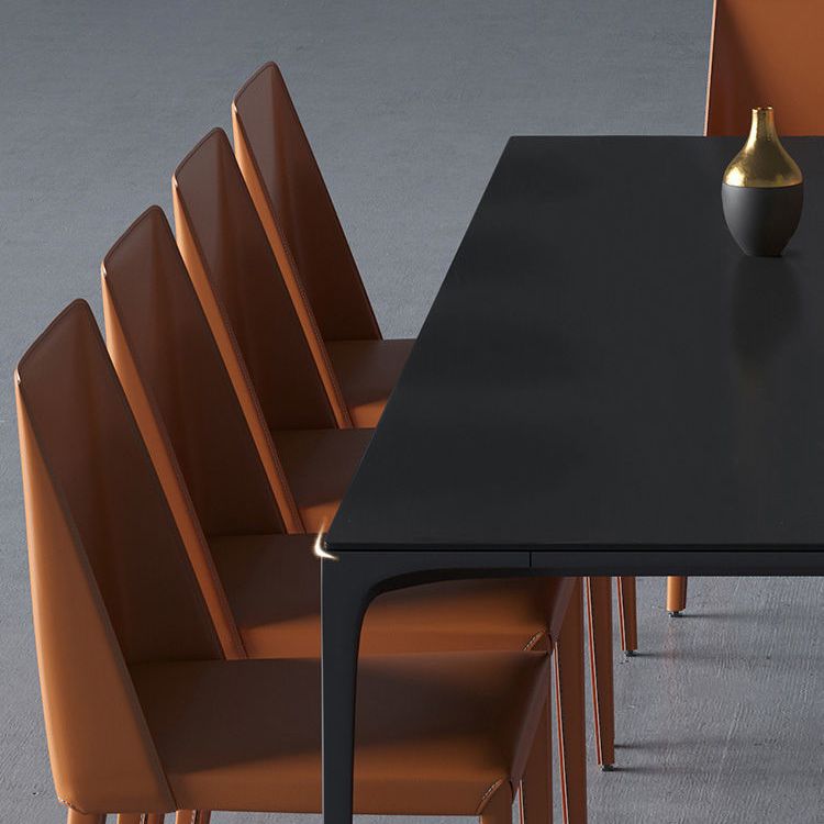 Modern Aluminium Dining Table Set 1/4/5 Pieces Rectangle Dinette Set with Sintered Stone Clearhalo 'Dining Room Sets' 'Dining Tables & Seating' 'dining_room_set' 'furn' 'furn_dining_room_set' 'Furniture' 'Kitchen & Dining Furniture' 1200x1200_e9617dcd-1ec5-4e10-8036-86862bfa2530