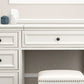 Solid Wood Flip-top Vanity Set Traditional Vanity Desk in White