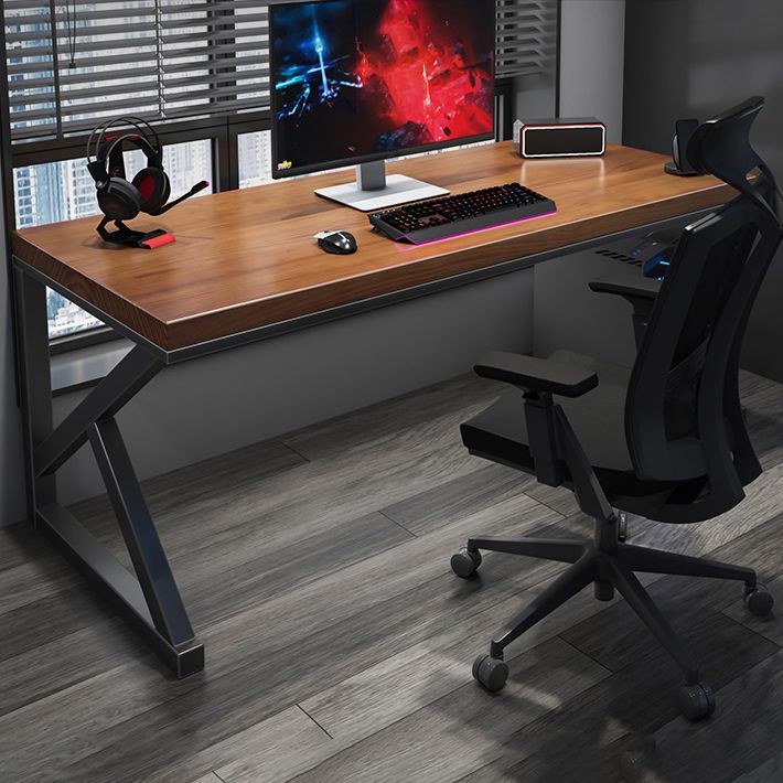 Bureau de bureau rectangulaire en bois massif de 29,53 pouces de haut bureau