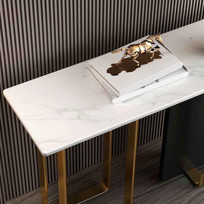 Console resistente alla console del rettangolo di marmo glam