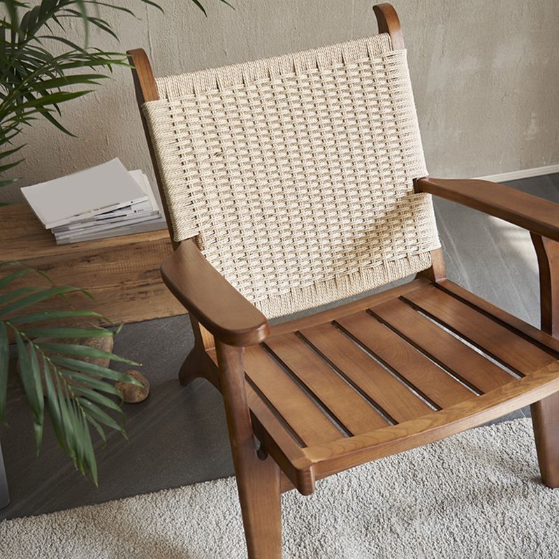 Los brazos incluyen la madera cuadrada de los brazos cuadrados de la silla de acento de la parte posterior tejida, 30.70 "W