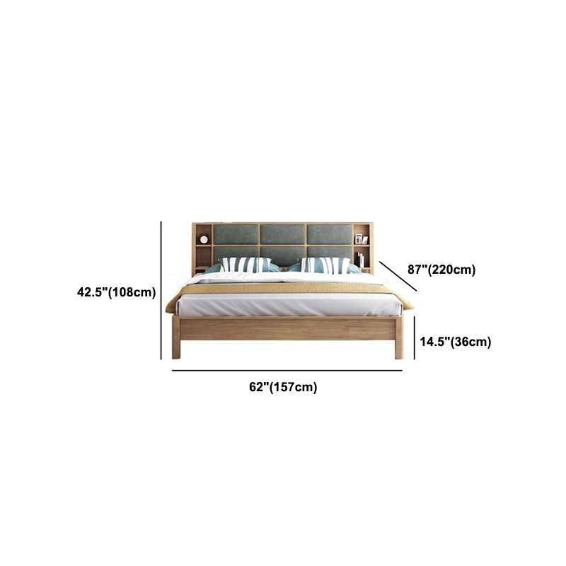 84.65 inch Wide Contemporary Bed Frame Rubberwood Bed with Storage Clearhalo 'Bedroom Furniture' 'Beds' 'furn' 'furn_beds' 'Furniture' 1200x1200_e96a1494-75ec-4277-9f01-fa76d84e6e5f