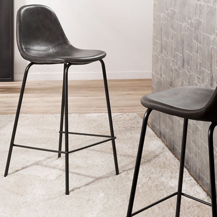 Modern Faux Leather Low Back Bucket Bar Stools with Metal Base Clearhalo 'Bar Furniture' 'Bar Stools' 'bar_stools' 'furn' 'furn_bar_stools' 'Furniture' 'Kitchen & Dining Furniture' 1200x1200_e96a2576-be09-4769-b7d5-dd1cd9ef509d