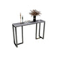 Tavolo accento superiore in pietra rettangolare con base ironica nera per Hall
