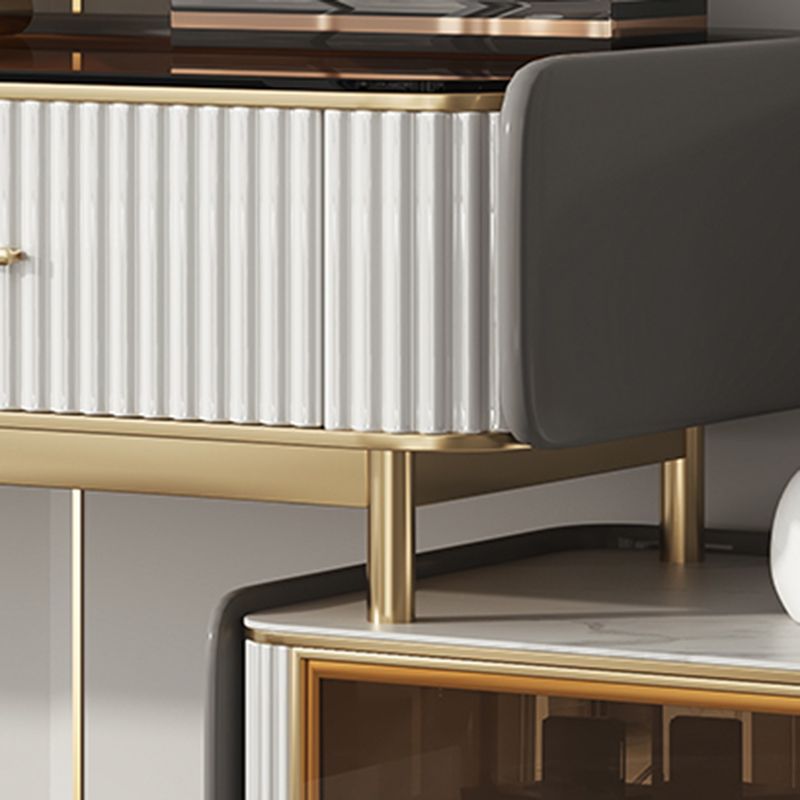 Make-up Vanity Set, Table With Glass Top & Soft Close Drawers Clearhalo 'Bedroom Furniture' 'furn' 'furn_makeup_vanities' 'Furniture' 'Makeup Vanities' 'makeup_vanities' 1200x1200_e96b68fc-7ce8-44a6-b184-b88d1a9059ab