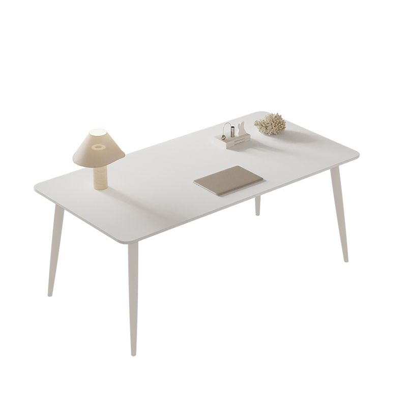 Scrivania di scrittura in pietra contemporanea rettangolare in metallo da ufficio