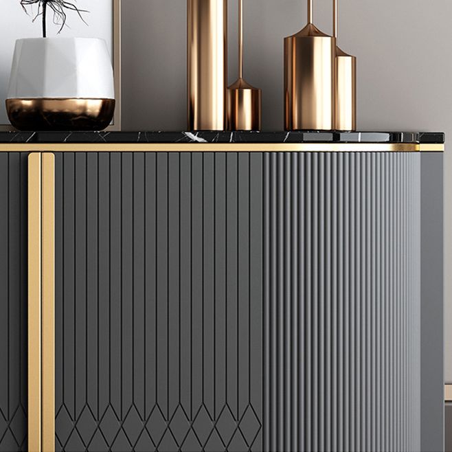 Glam -stijl Stone Buffet Sideboard 35.4 "H Deur Dining Room Buffet Server