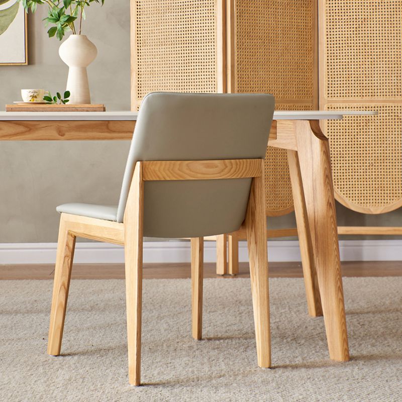 Modern Style Rectangle Table Sintered Stone Table with Wood Legs for Kitchen Clearhalo 'Dining Tables & Seating' 'Dining Tables' 'dining_table' 'furn' 'furn_dining_table' 'Furniture' 'Kitchen & Dining Furniture' 1200x1200_e96d6fc9-c70c-4137-a154-9d82645fec17