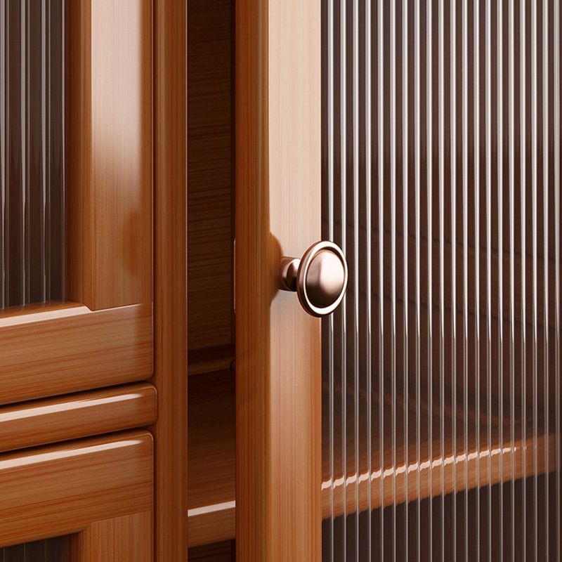 Mobile moderno per accento rettangolo manopole in legno marrone con porte