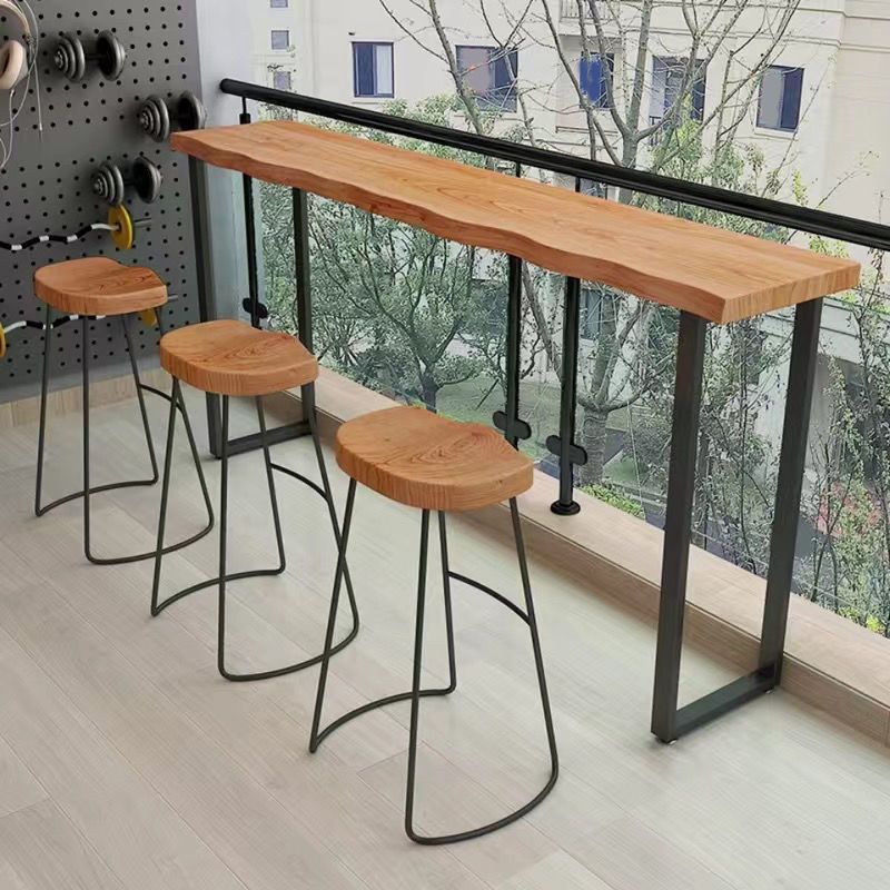 Rectangular Bar Height Table Industrial Style Bar Table with Sled Base Clearhalo 'Bar Furniture' 'Bar Tables' 'bar_tables' 'furn' 'furn_bar_tables' 'Furniture' 'Kitchen & Dining Furniture' 1200x1200_e96e5db4-e3d8-4b4f-96ac-24fee1bbf367