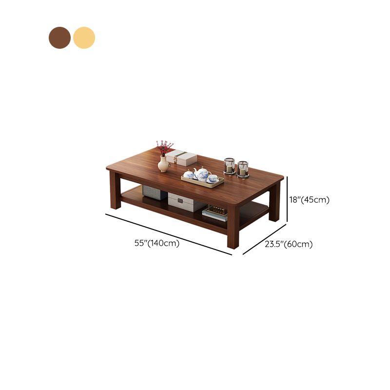 Legno rettangolare 1 tavolino singolo 4 gambe tavolo da cocktail con scaffale