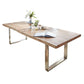 Rectangle Double Pedestal Glam Table Wood Color Fixed Table of Pinewood Solid Wood Clearhalo 'Dining Tables & Seating' 'Dining Tables' 'dining_table' 'furn' 'furn_dining_table' 'Furniture' 'furniture_dining_table' 'Kitchen & Dining Furniture' 'kitchen' 'kitchen_dining_table' 1200x1200_e96fb225-5ccd-4296-9107-aee112633a48