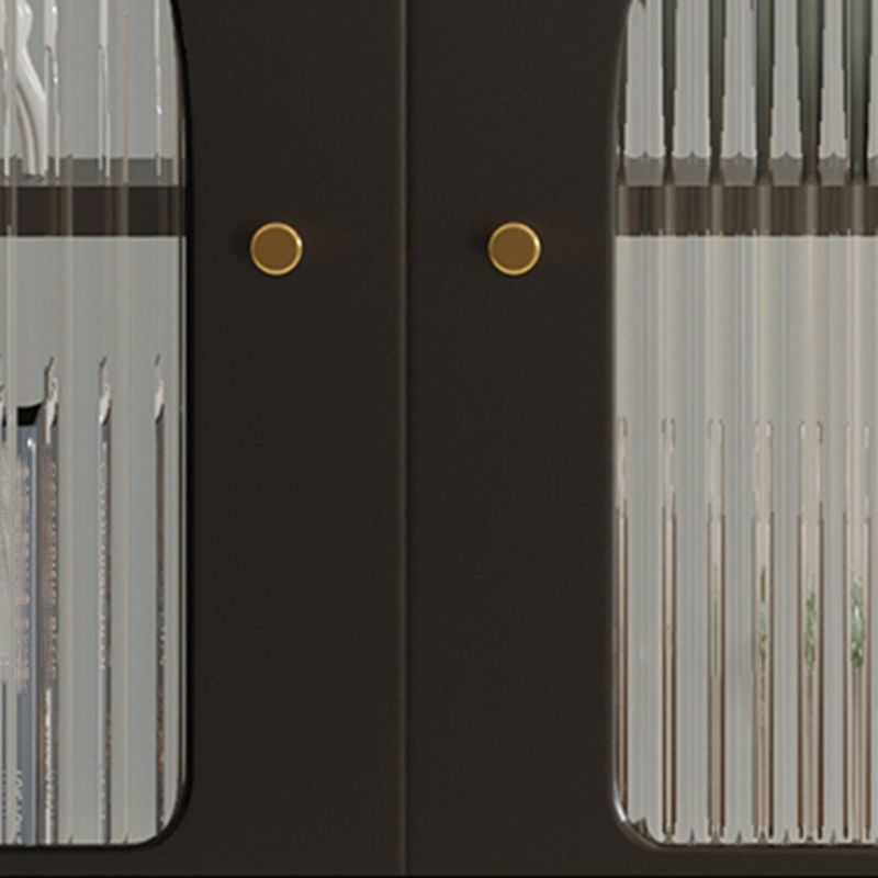 Tavolo a buffet in metallo con porte di vetro contemporanee con 2 porte