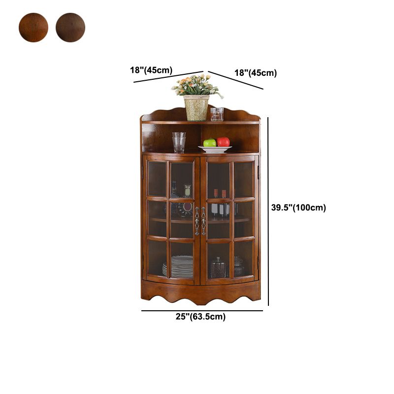 Mid-Century Modern Corner Accent Cabinet Rubberwood Cabinet With Doors Clearhalo 'Cabinets & Chests' 'cabinets_chests' 'furn' 'furn_cabinets_chests' 'Furniture' 'Living Room Furniture' 1200x1200_e9718b35-7db2-4d45-9552-d18d7a8be878
