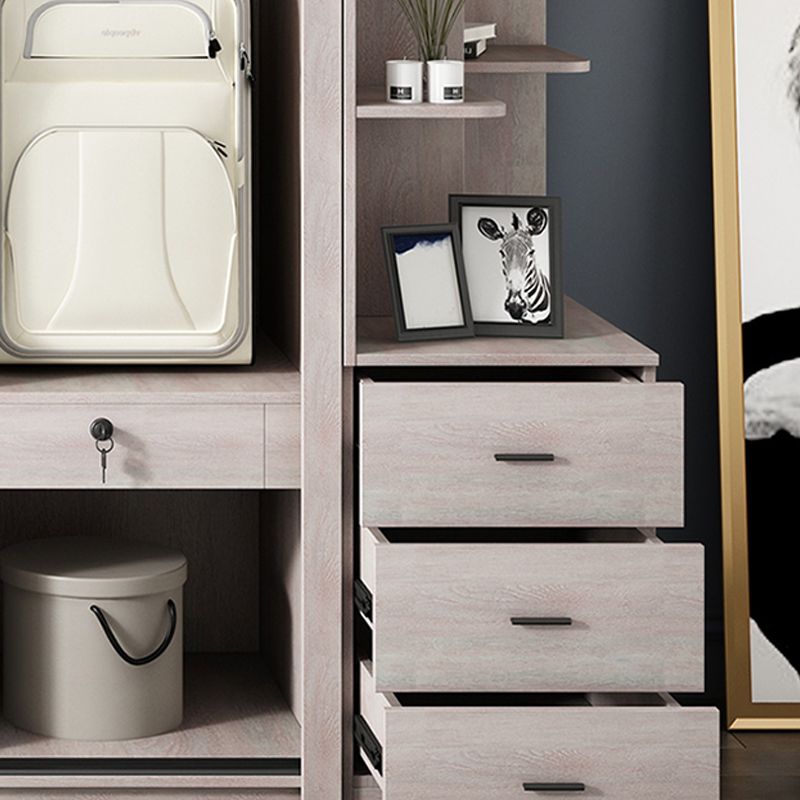 Sliding Wardrobe Closet with Shelves Modern Wardrobe Armoire Clearhalo 'Armoires & Wardrobes' 'armoires_wardrobes' 'Bedroom Furniture' 'furn' 'furn_armoires_wardrobes' 'Furniture' 1200x1200_e9725622-a4ee-48d4-ba3d-8ba024b3d297