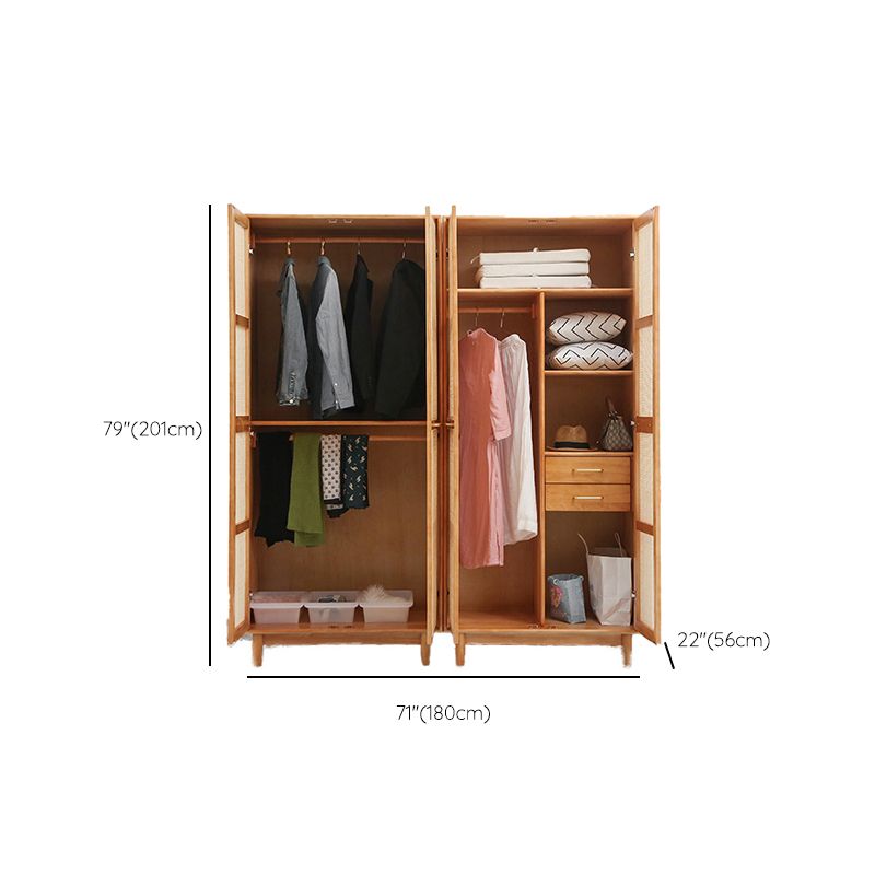 Freestanding Natural Solid Wood Wardrobe Modern Multifunctional Wardrobe Clearhalo 'Armoires & Wardrobes' 'armoires_wardrobes' 'Bedroom Furniture' 'furn' 'furn_armoires_wardrobes' 'Furniture' 1200x1200_e972a1b4-7b57-45c4-9a0c-08173d81346b