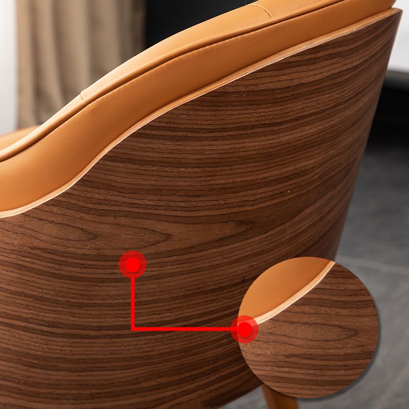 Glam Style Microfiber Leather Dining Chair Solid Back Arm Single Chair Clearhalo ' kitchen&dining_furn' 'Dining Chairs' 'Dining Tables & Seating' 'dining_chair' 'furn' 'furn_dining_chair' 'Furniture' 'furniture_dining_chair' 'Kitchen & Dining Furniture' 'kitchen' 1200x1200_e974bb4e-a632-419c-8e18-5cfabe32734e