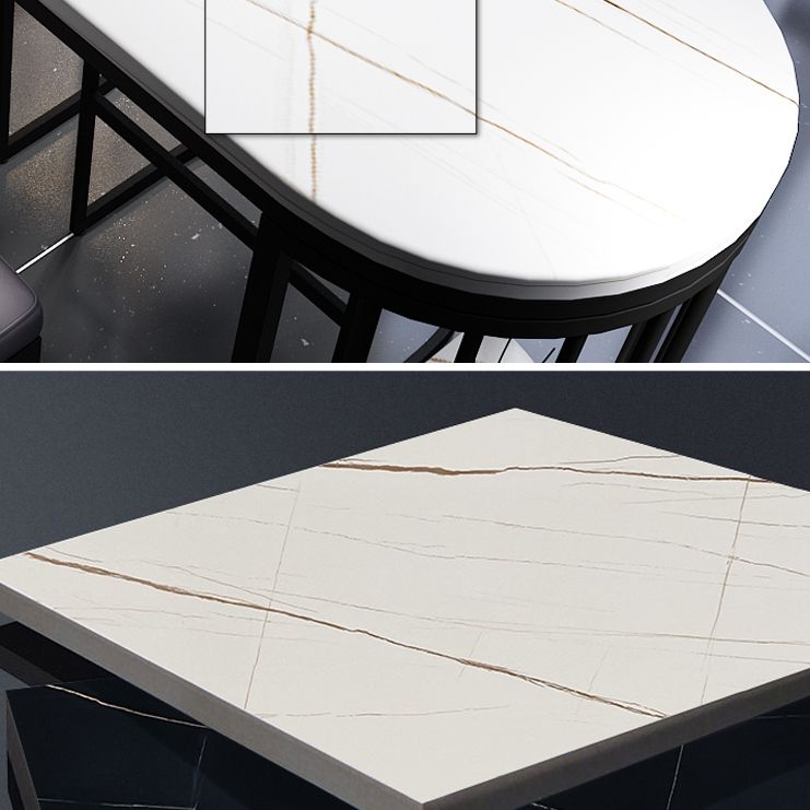 White Stone Bar Dining Table Industrial Bar Dining Table with Sled Base Clearhalo 'Bar Furniture' 'Bar Tables' 'bar_tables' 'furn' 'furn_bar_tables' 'Furniture' 'furniture_bar_tables' 'Kitchen & Dining Furniture' 1200x1200_e9762925-a558-4f91-878e-c56a45260f51