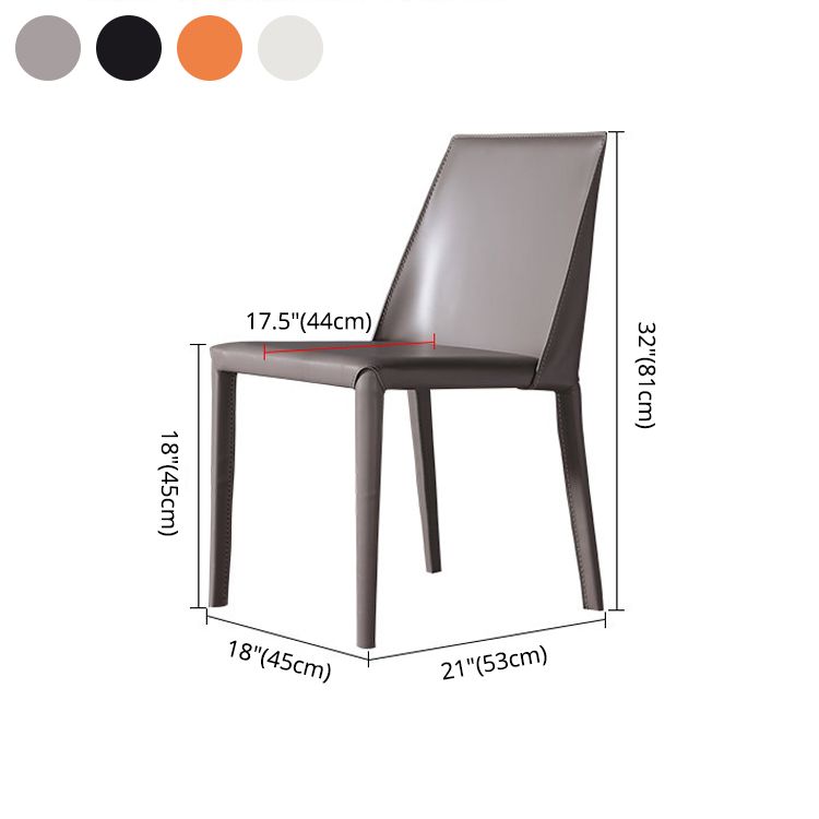 Contemporary Solid Back Dining Side Chairs Leather Dining Chairs for Kitchen (Set of 2) Clearhalo ' kitchen&dining_furn' 'Dining Chairs' 'Dining Tables & Seating' 'dining_chair' 'furn' 'furn_dining_chair' 'Furniture' 'furniture_dining_chair' 'Kitchen & Dining Furniture' 'kitchen' 1200x1200_e979ea6a-f5f7-4916-9e78-9526d81e80b6