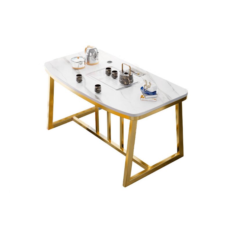 Metal Traditional Luxury Rectangle Table Sintered Stone Table,47"L x 21"W x 29"H Clearhalo ' dining_table' 'Dining Tables & Seating' 'Dining Tables' 'furn' 'furn_dining_table' 'Furniture' 'furniture_dining_table' 'Kitchen & Dining Furniture' 'kitchen&dining_furn' 'kitchen' 'kitchen_dining_table' 1200x1200_e97a291a-b7a4-4f33-9f36-9437ab466684