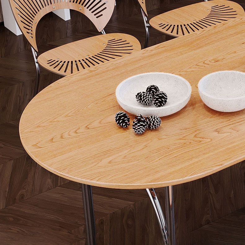 Dining Room Dinner Kitchen Table Silver Legs Solid Wood Dining Table
