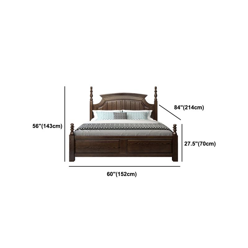 Rustic Style Bed Frame Solid Wood Standard Bed with Headboard Clearhalo 'Bedroom Furniture' 'Beds' 'furn' 'furn_beds' 'Furniture' 1200x1200_e97b05e5-8ba2-4df9-98aa-ce95b3f9edfb