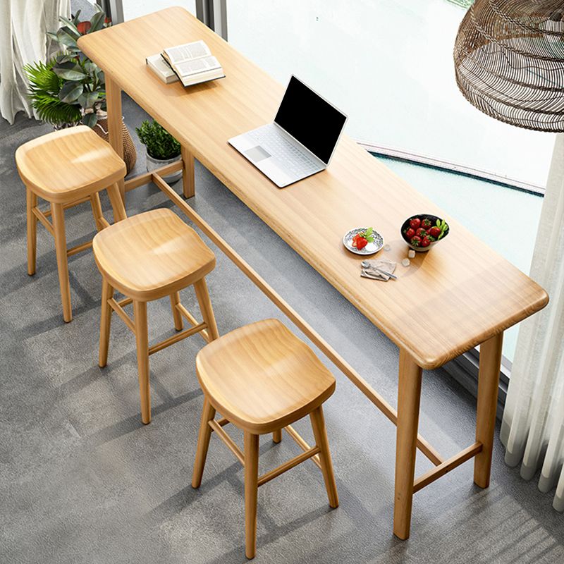Eigentijdse bar-eettafel voor binnen, rechthoekig houten aanrechttafel
