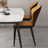 Nordic Glam Style Chair Kitchen Armless Wingback Chair with Metal Legs Clearhalo 'Dining Chairs' 'Dining Tables & Seating' 'dining_chair' 'furn' 'furn_dining_chair' 'Furniture' 'furniture_dining_chair' 'Kitchen & Dining Furniture' 1200x1200_e97ba083-7ce8-404c-b9ba-1a1d9ad13fde