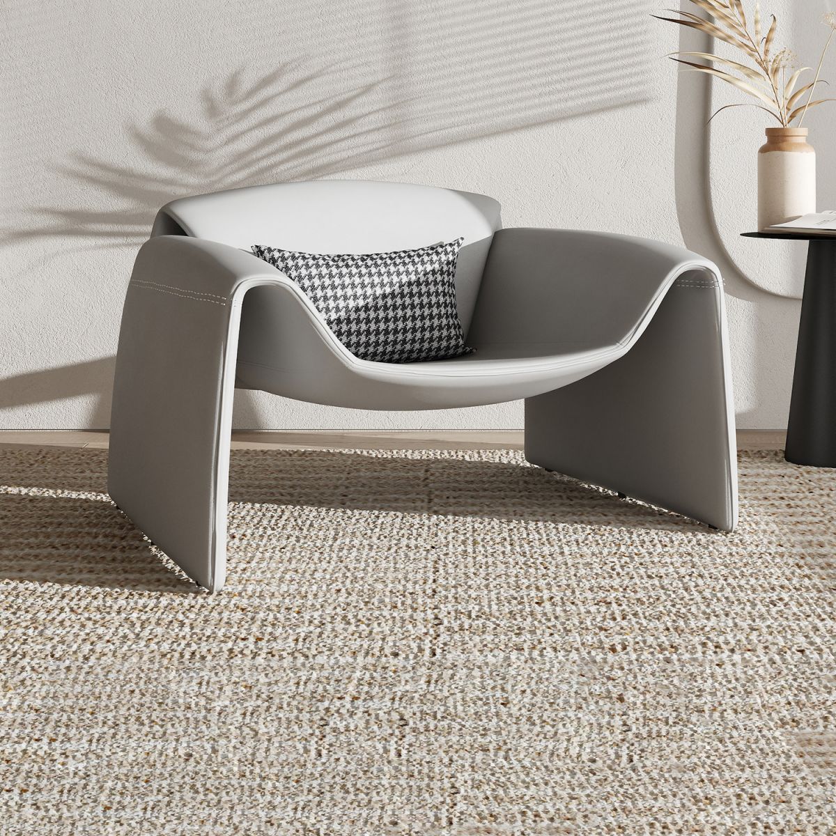 38.18" Wide Faux Leather Armchair Upholstered Pillow Back Accent Chair Clearhalo 'Accent Chairs' 'accent_chairs' 'Chairs & Seating' 'furn' 'furn_accent_chairs' 'Furniture' 'Living Room Furniture' 1200x1200_e97bb99f-7b6c-48d5-865a-cb5f383f693a