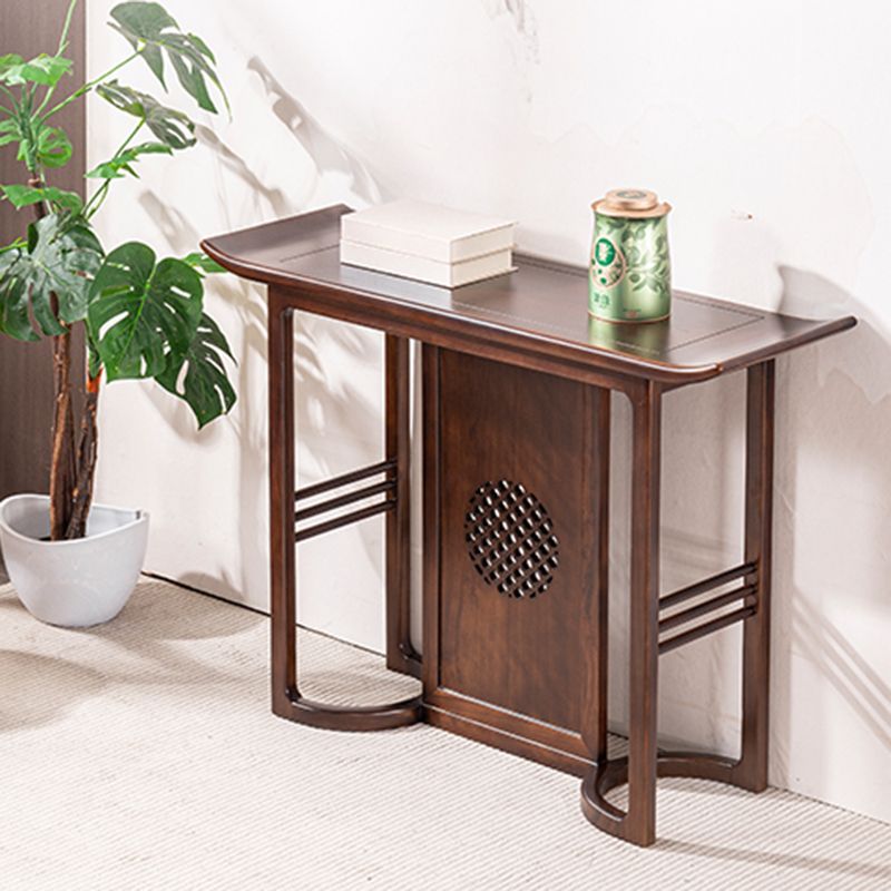 Rectangle Shape Contemporary Console Table Walnut Brown Wooden Console Sofa Table