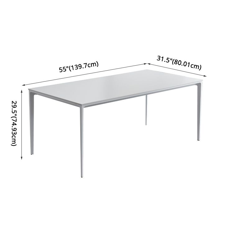 Modern Sintered Stone Table Set of 5/7 with Rectangle Table Dining Set with White Chairs Clearhalo 'Dining Room Sets' 'Dining Tables & Seating' 'dining_room_set' 'furn' 'furn_dining_room_set' 'Furniture' 'furniture_dining_room_set' 'Kitchen & Dining Furniture' 'kitchen&dining_furn' 'kitchen' 1200x1200_e97c131c-5ea8-438a-bf7c-973047451a08