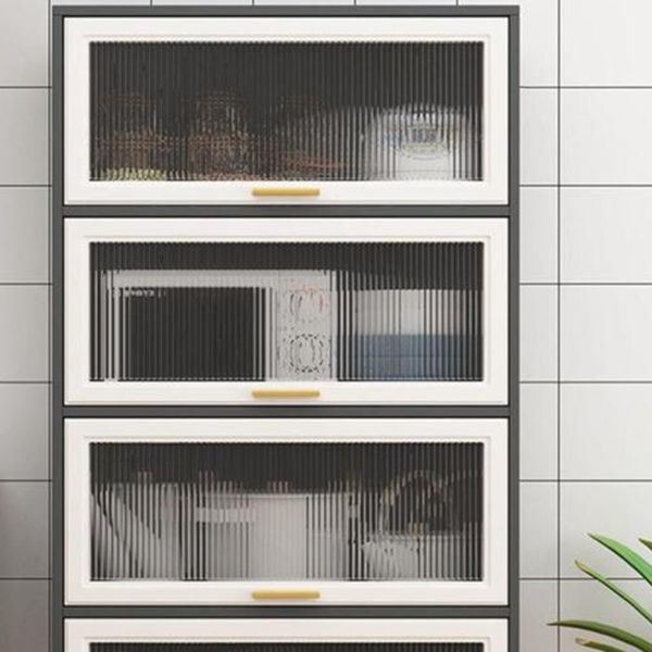 Sideboidale ingegnerizzato in stile Glam Porte in vetro in legno Sideboard per cucina