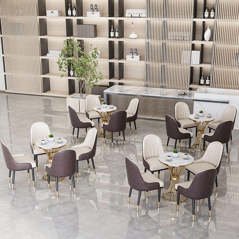 Glam Metal Dining Room Chair Armless Parsons Chair for Restaurant Use Clearhalo ' kitchen&dining_furn' 'Dining Chairs' 'Dining Tables & Seating' 'dining_chair' 'furn' 'furn_dining_chair' 'Furniture' 'furniture_dining_chair' 'Kitchen & Dining Furniture' 'kitchen' 1200x1200_e9801dbb-0c25-4913-883c-944dc5ff9fb8